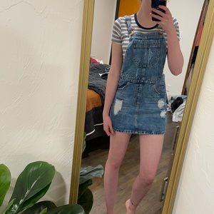 Distressed Overall Skirt